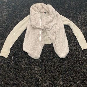 Cream Sherpa Sweater Jacket